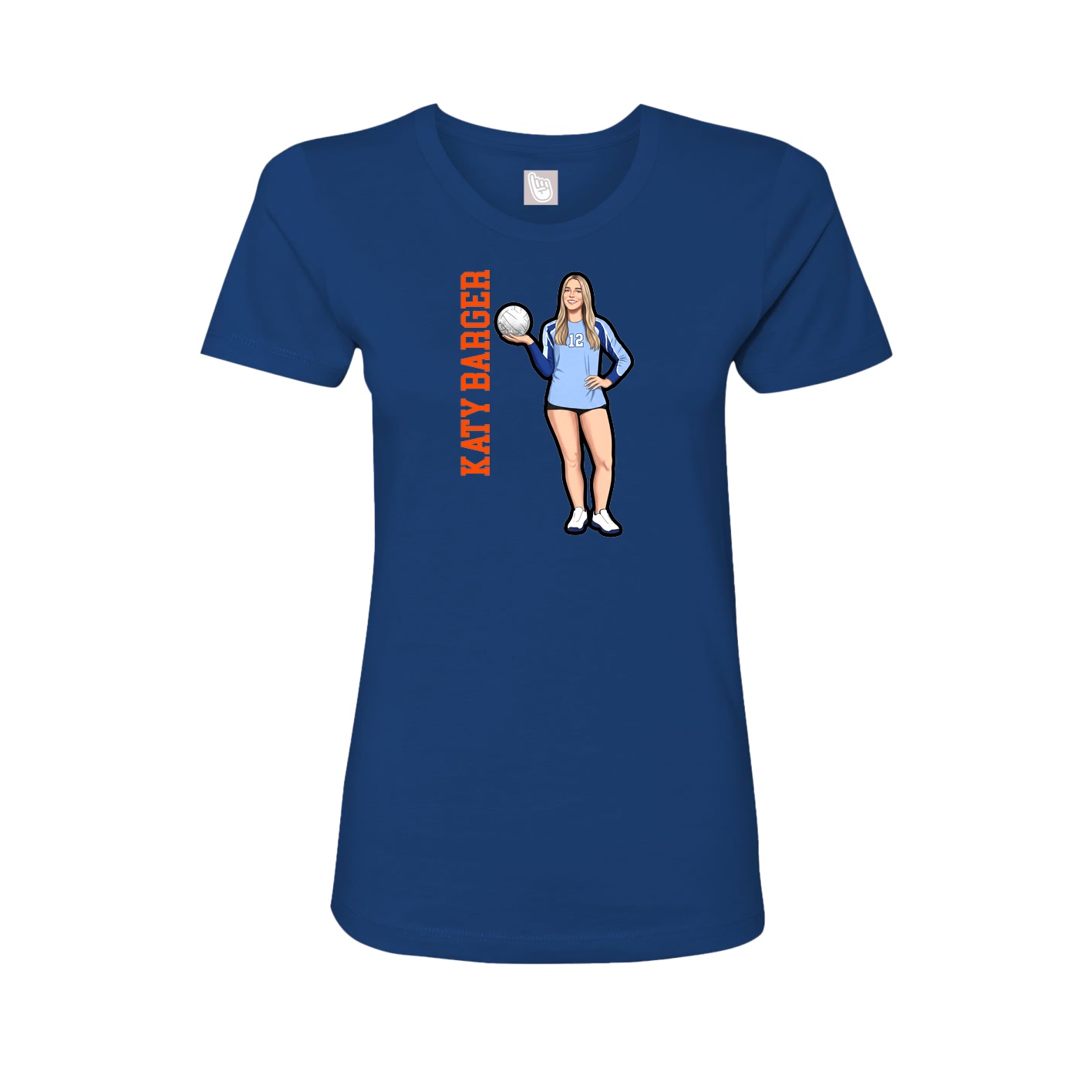 Womens Tee — Name Vertical in Royal