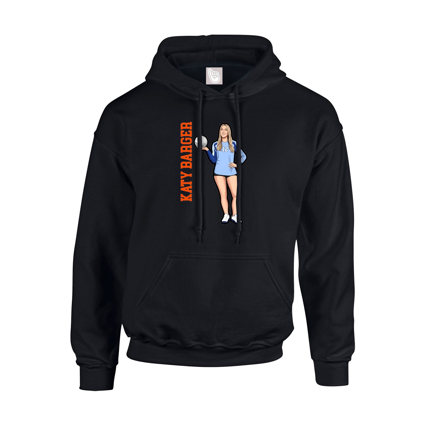 Youth Hoodie — Name Vertical in Black