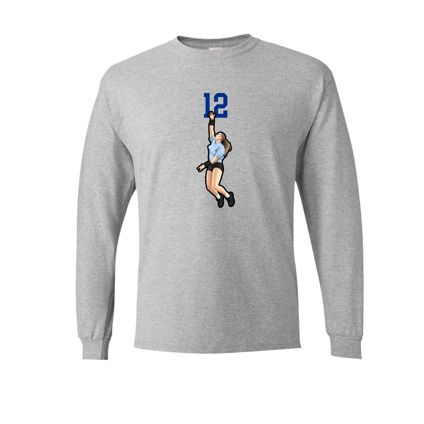 Long Sleeve Tee — Number Top in Grey