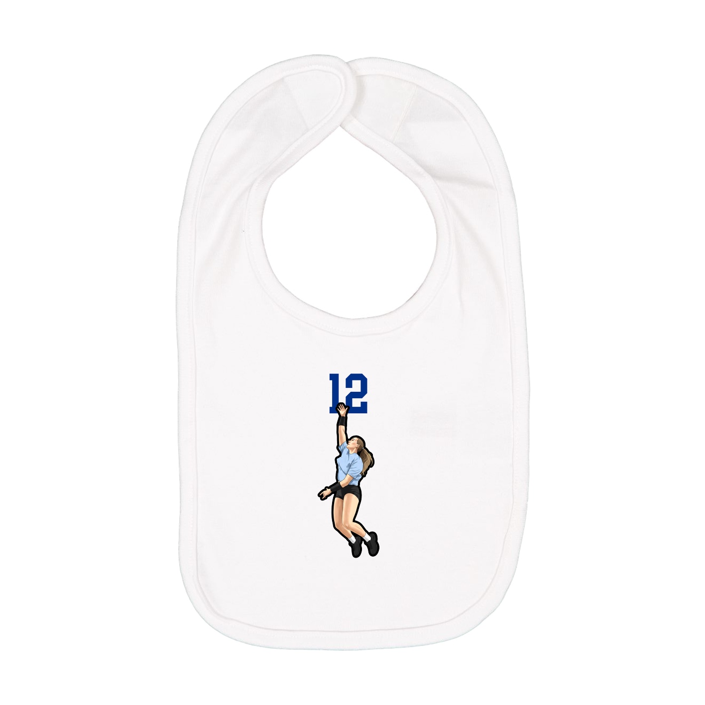 Infant Bib — Number Top in White