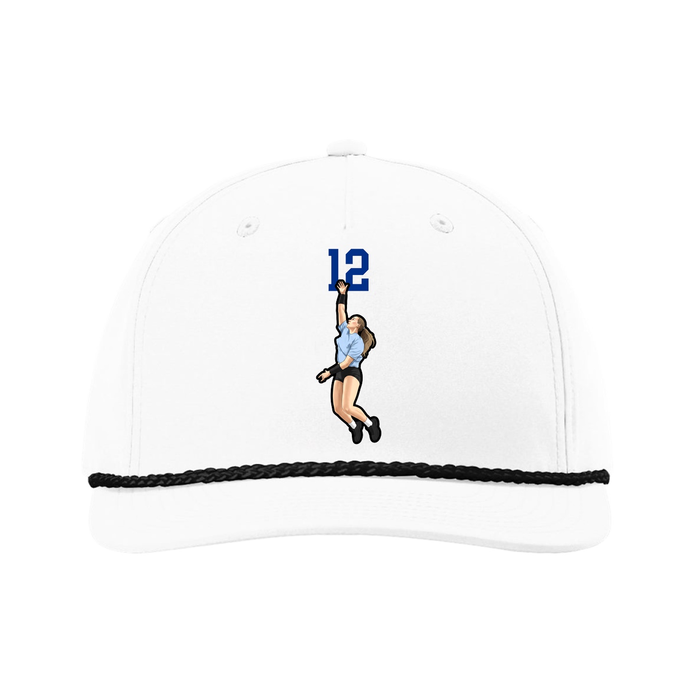 Five-Panel Classic Rope Cap — Number Top in White