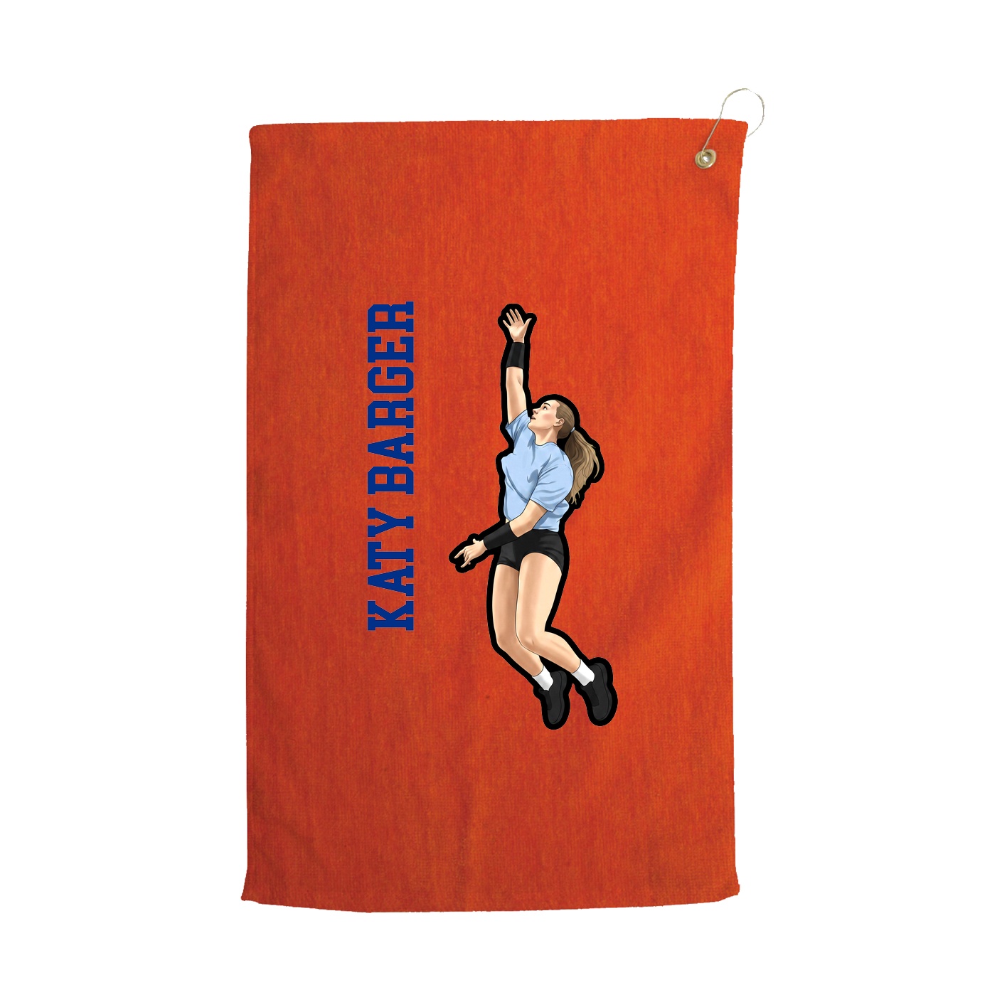 Golf Towel — Name Vertical in Orange