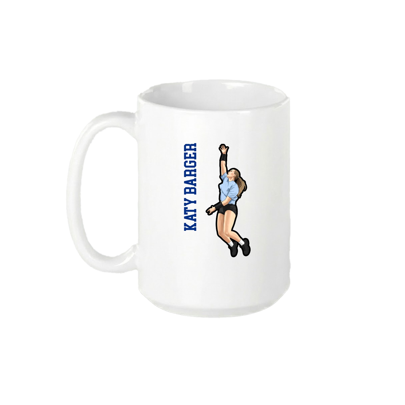 15oz Coffee Mug — Name Vertical in White