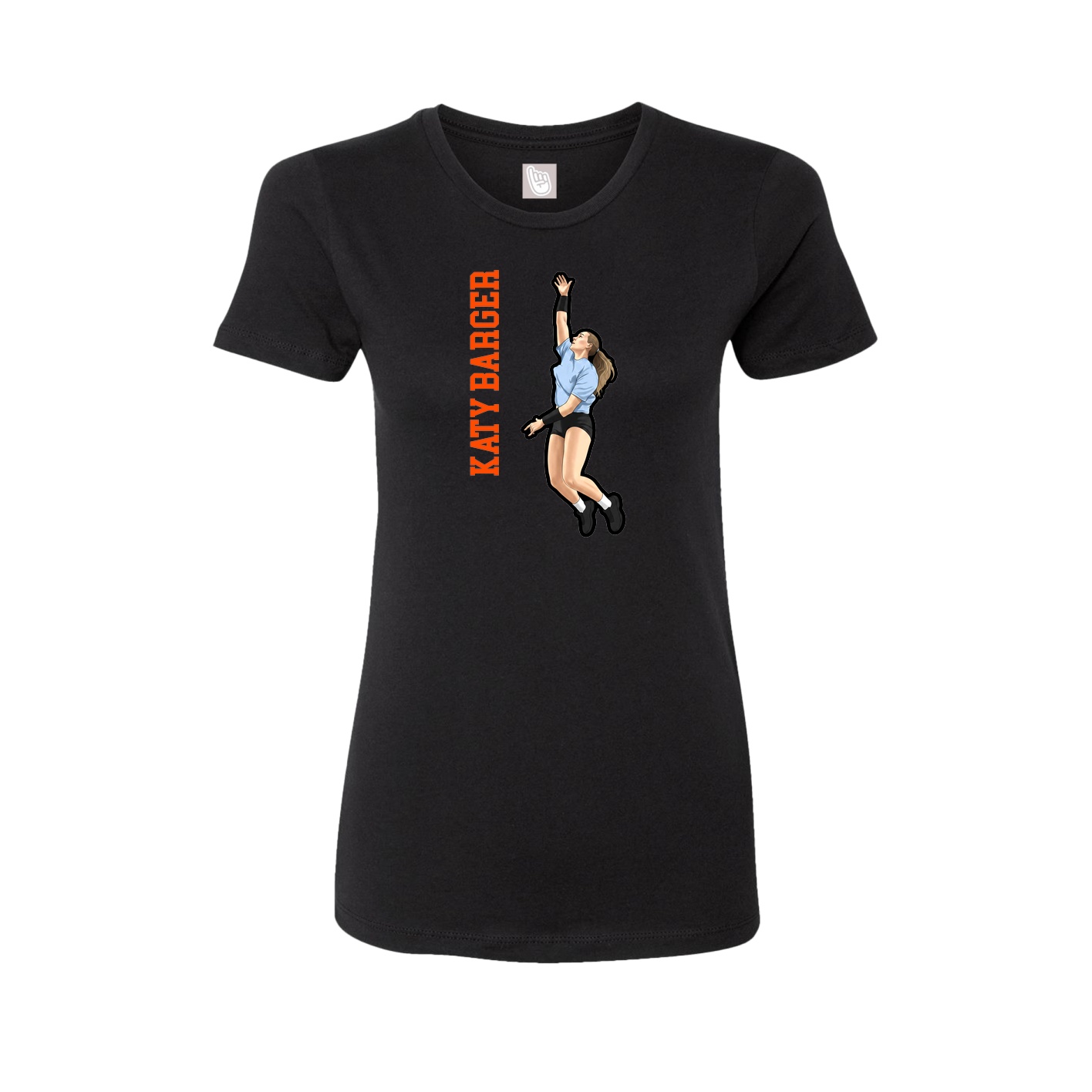 Womens Tee — Name Vertical in Black