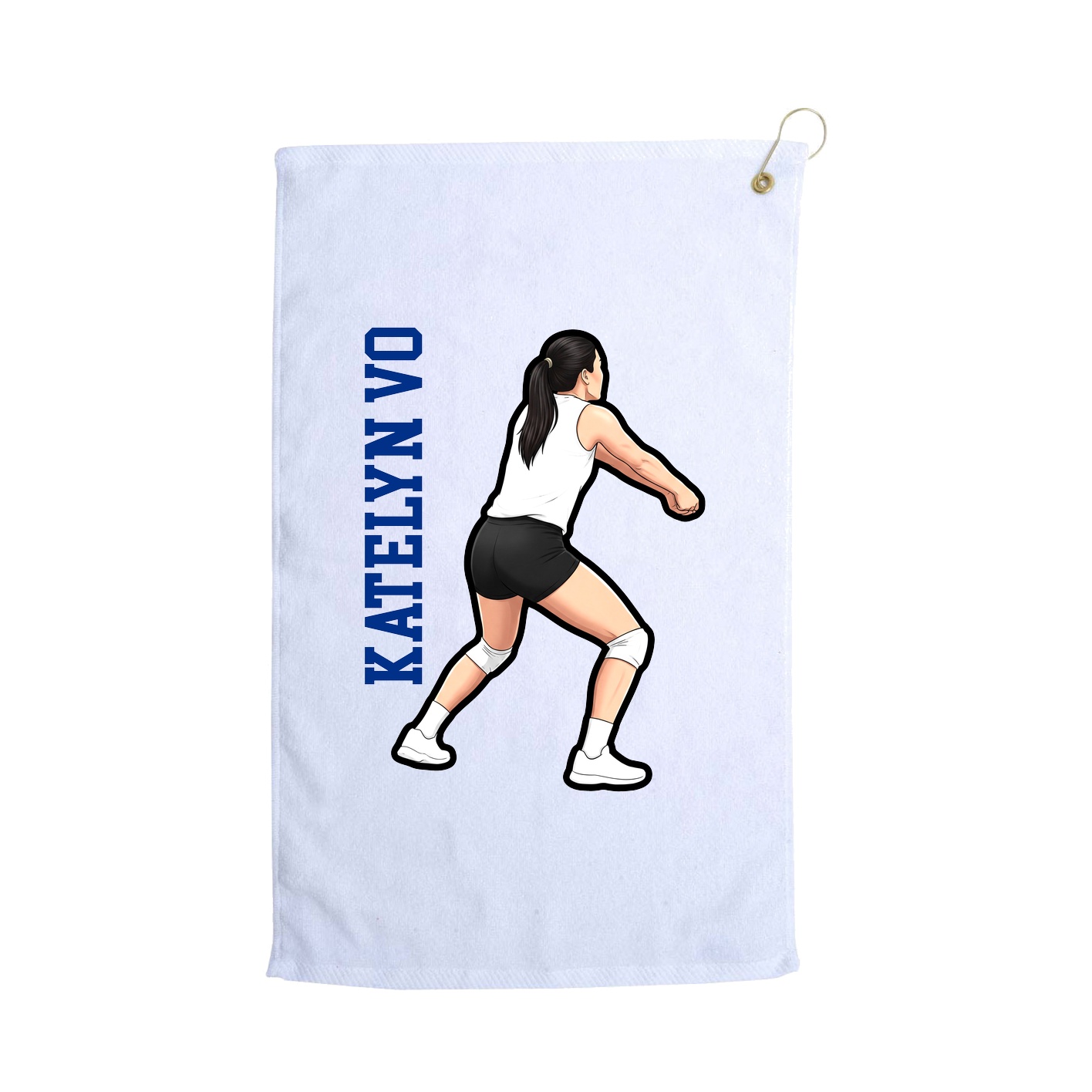Golf Towel — Name Vertical in White