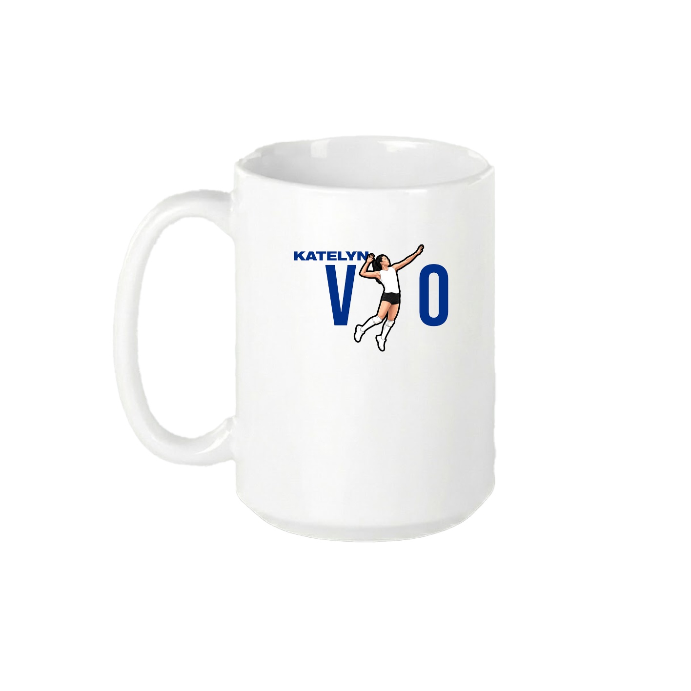 15oz Coffee Mug — Player Name in White