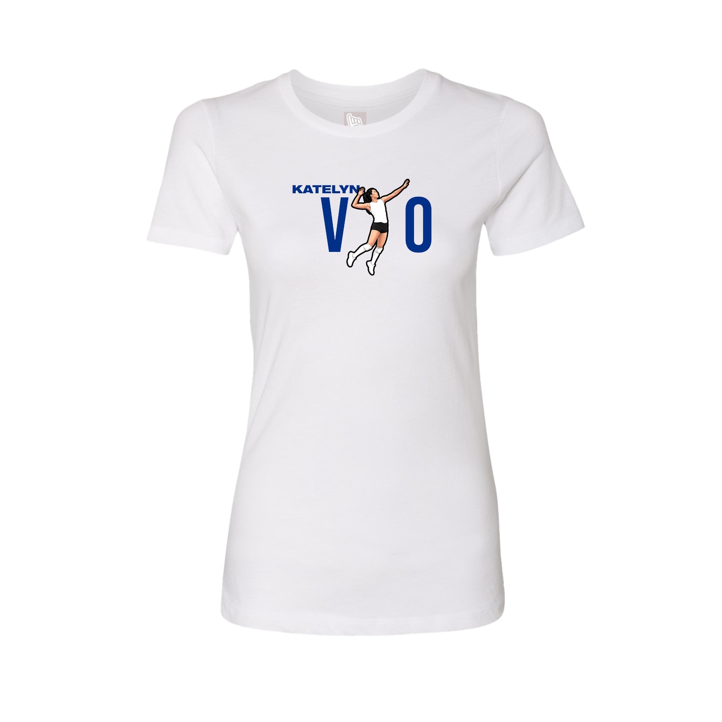 Fitted Women's Tee — Player Name in White