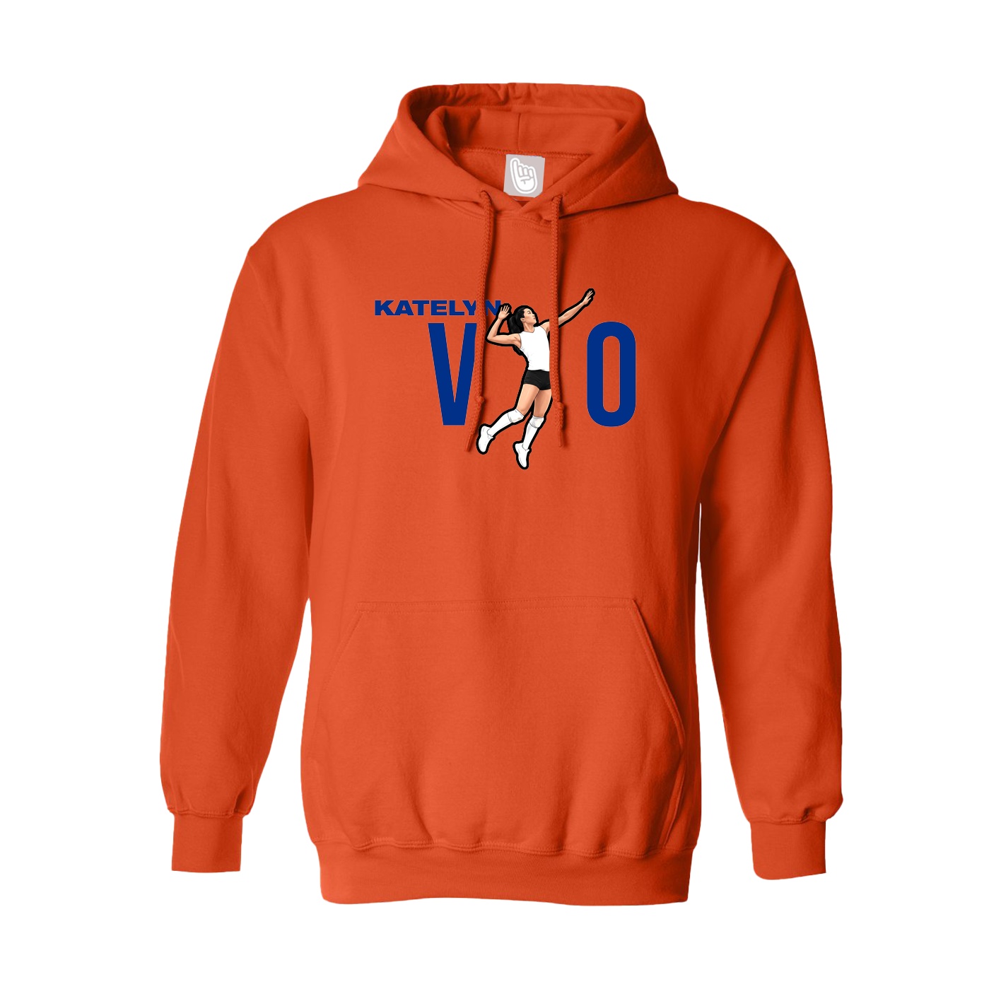 Youth Hoodie — Player Name in Orange