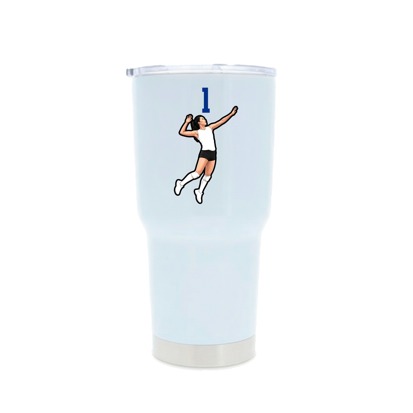 30oz Stainless Steel Tumbler — Number Top in White