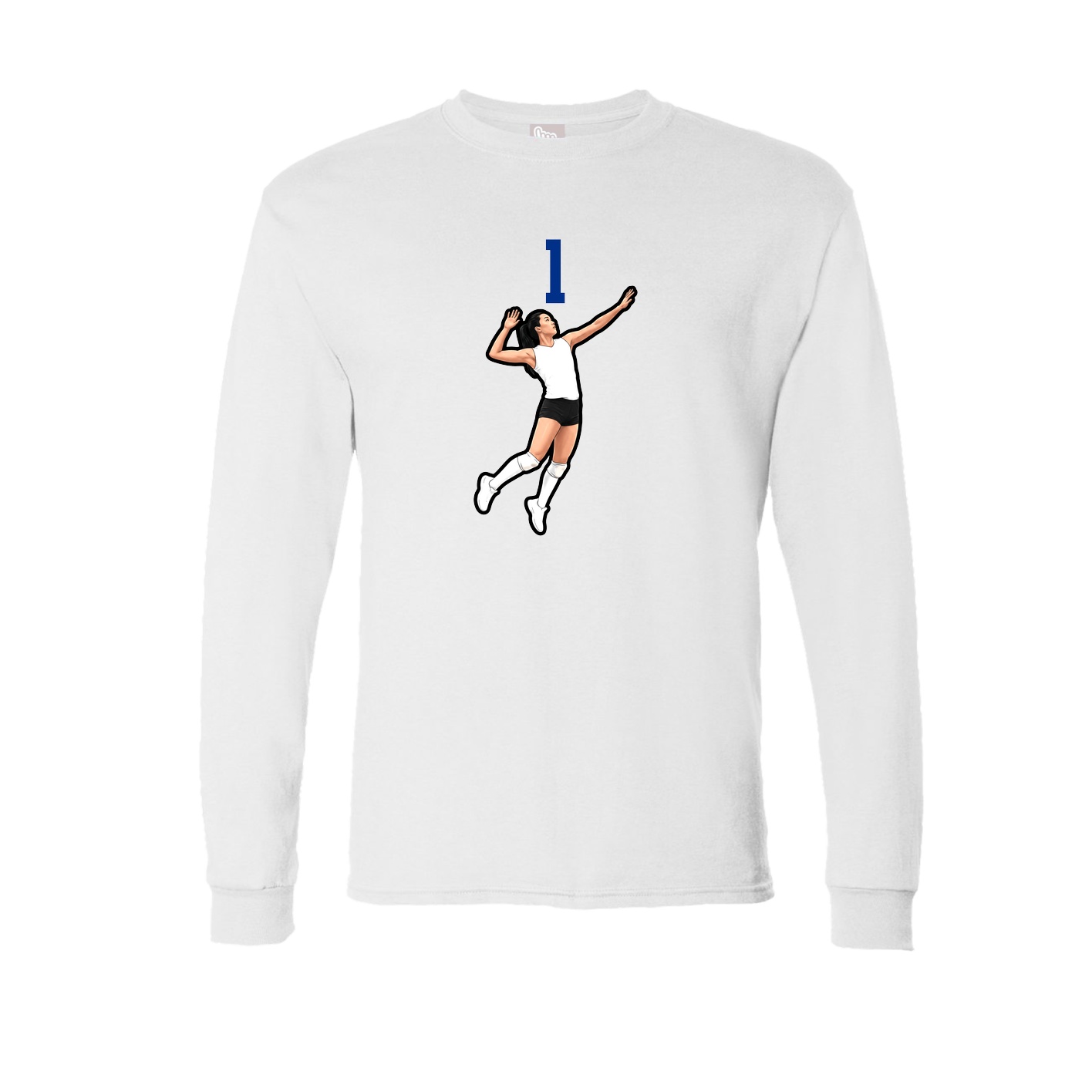 Long Sleeve Tee — Number Top in White