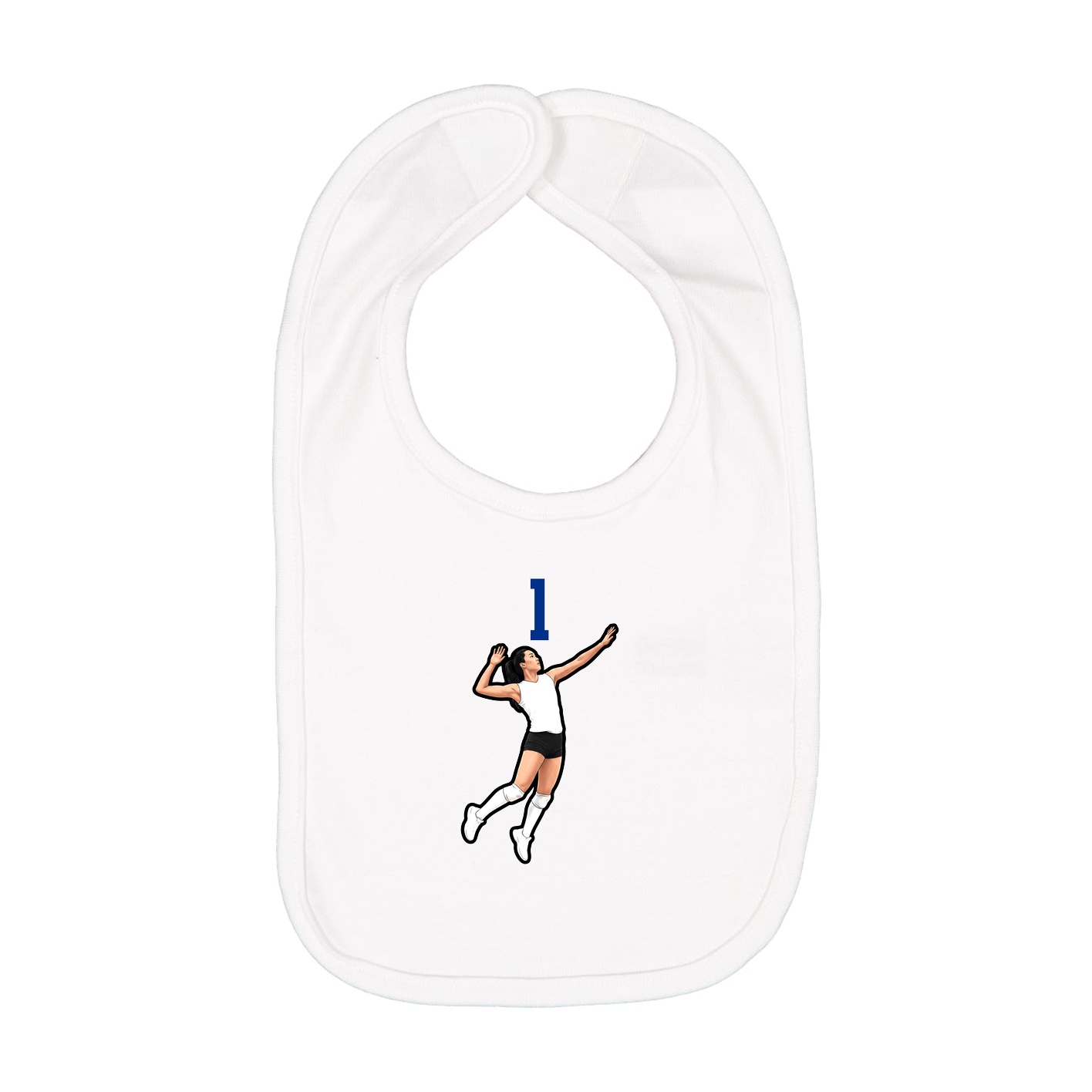 Infant Bib — Number Top in White