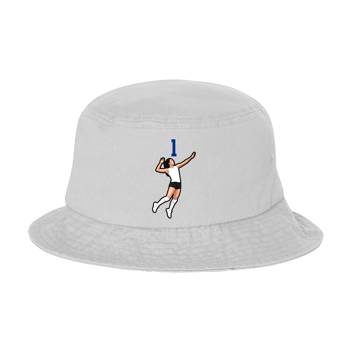Bucket Cap — Number Top in White