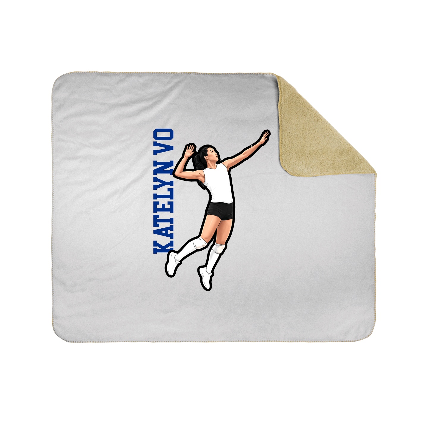 Throw Blanket — Name Vertical in White
