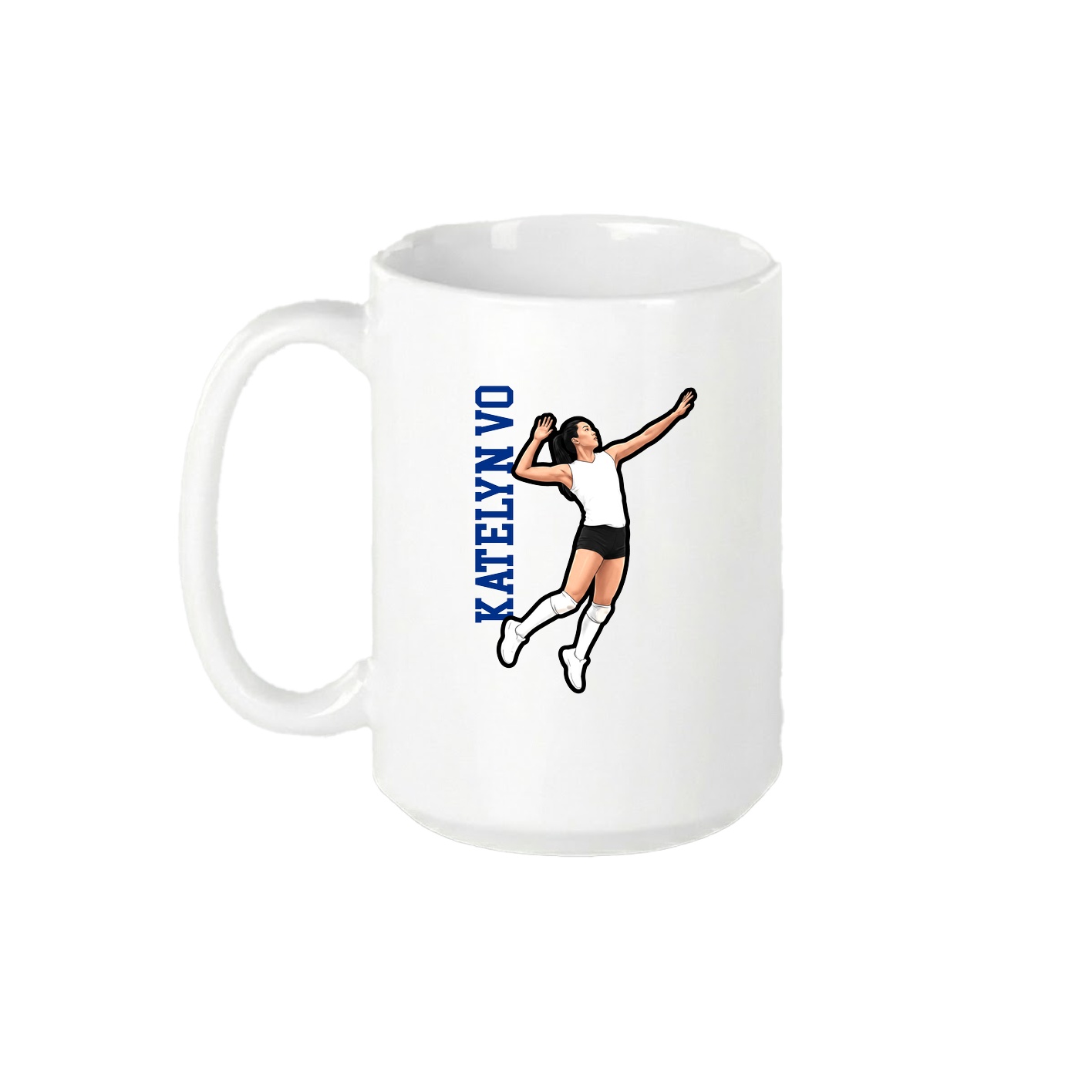 15oz Coffee Mug — Name Vertical in White
