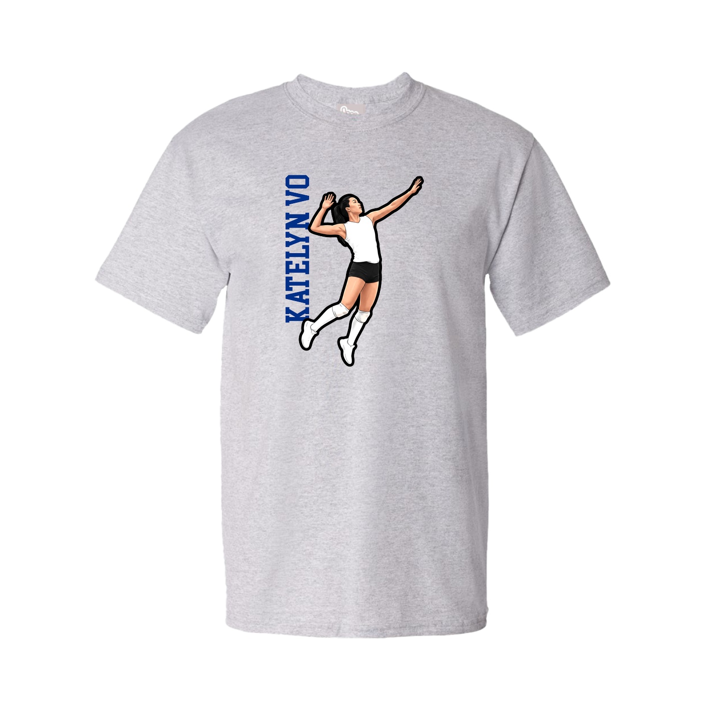 Youth Tee — Name Vertical in Grey