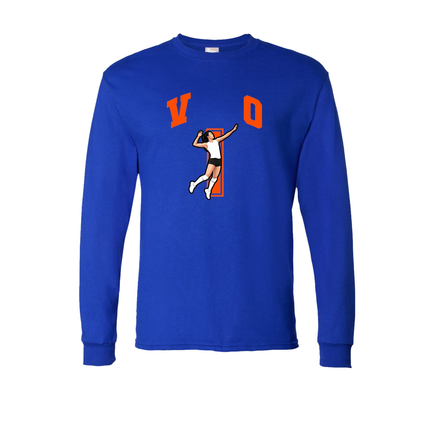 Long Sleeve Tee — Number in Royal