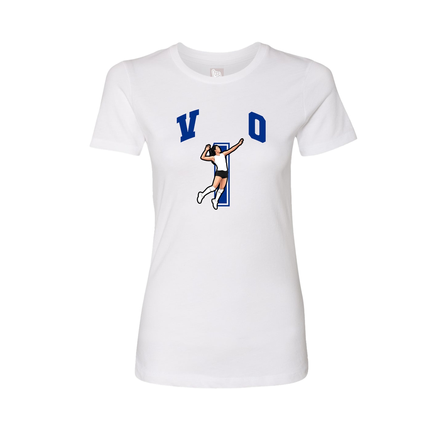 Fitted Women's Tee — Number in White