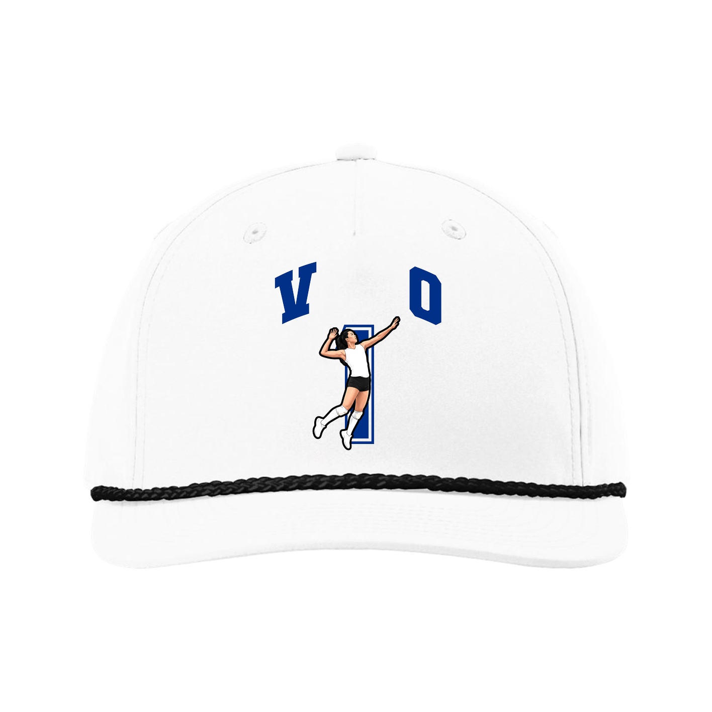 Five-Panel Classic Rope Cap — Number in White