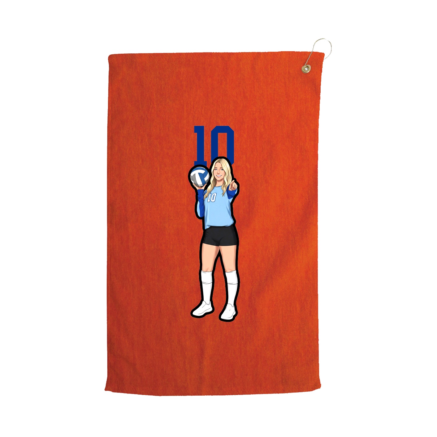 Golf Towel — Number Top in Orange
