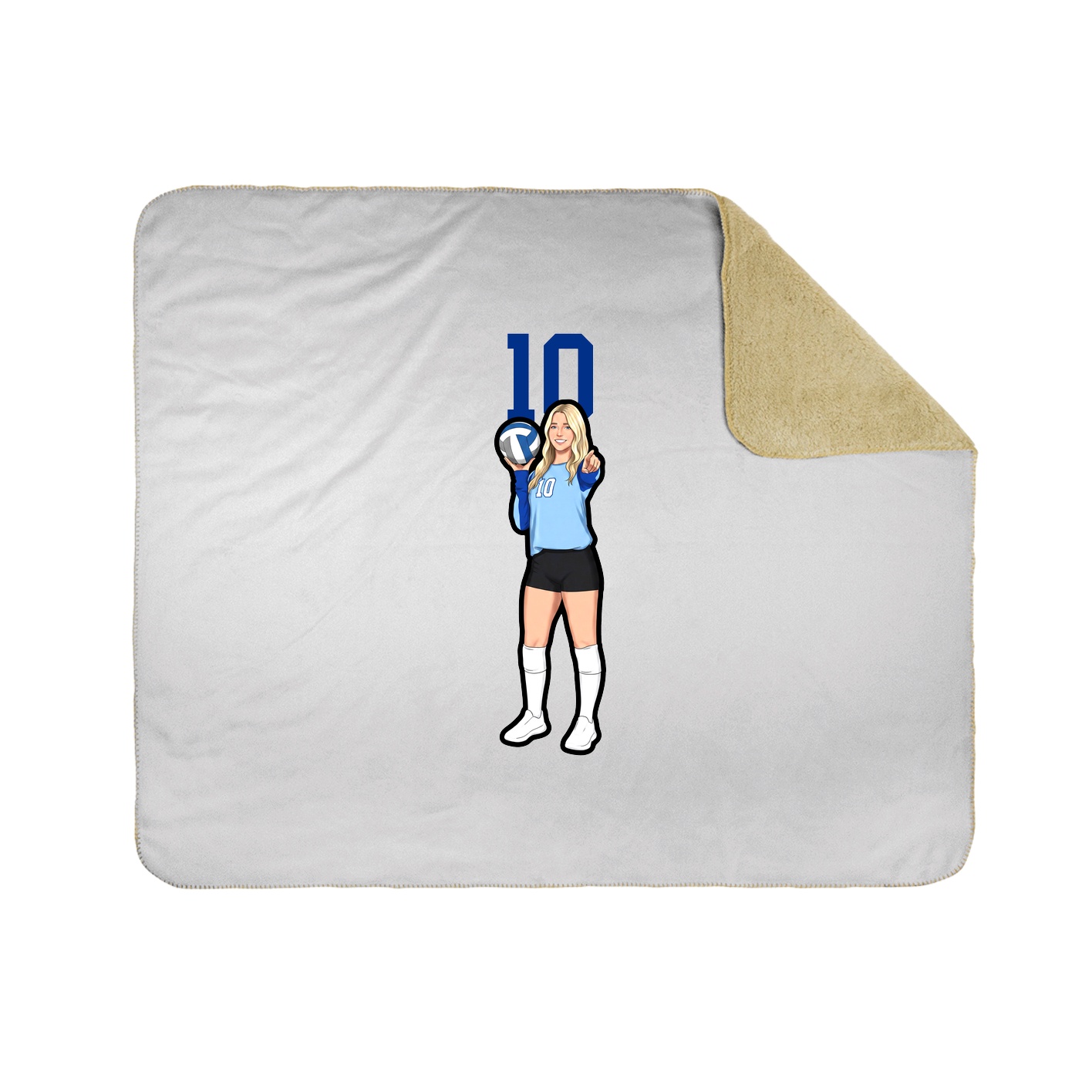 Throw Blanket — Number Top in White