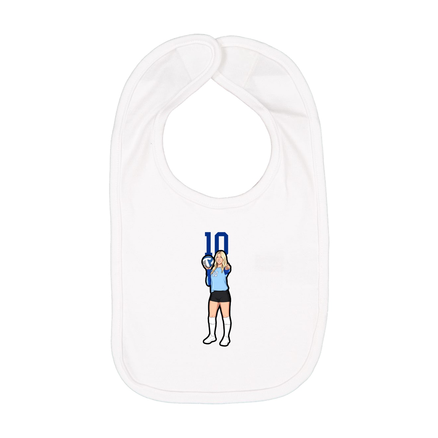 Infant Bib — Number Top in White