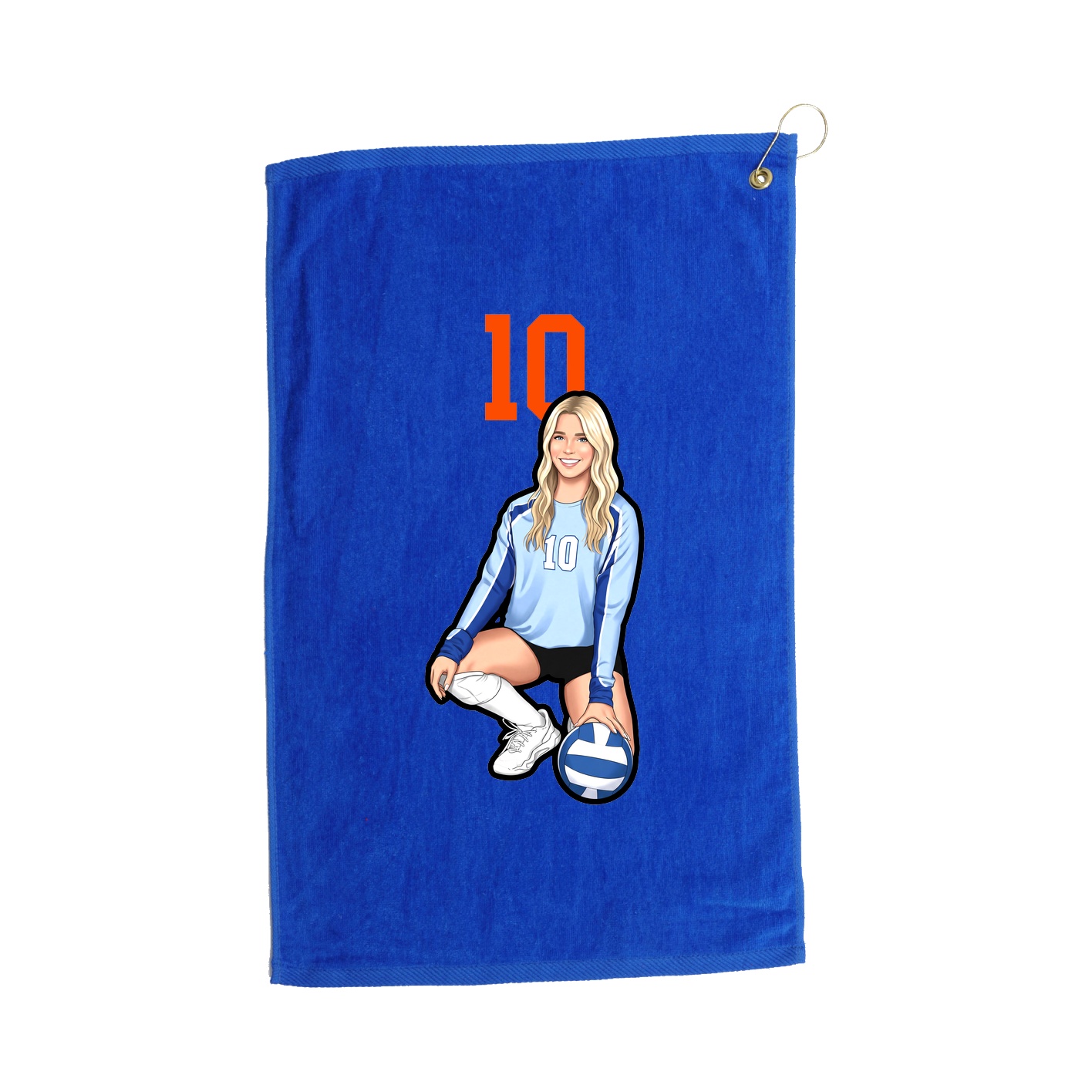 Golf Towel — Number Top in Royal