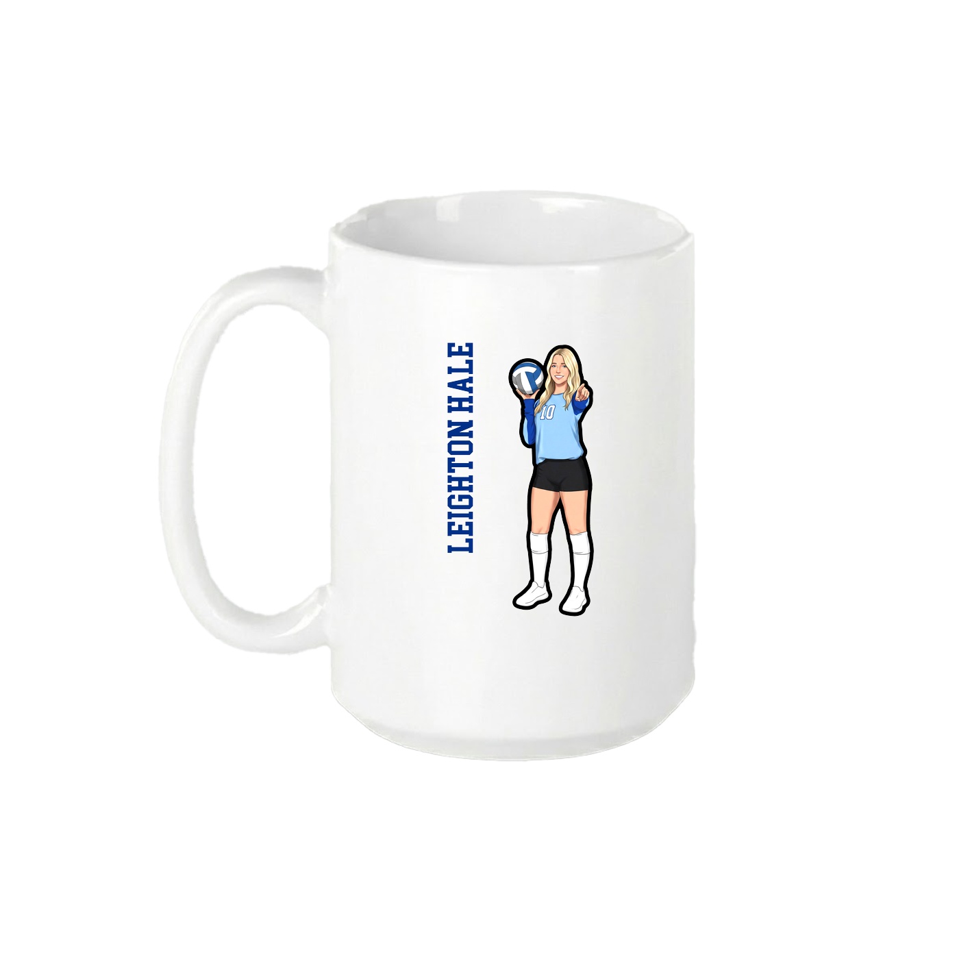 15oz Coffee Mug — Name Vertical in White