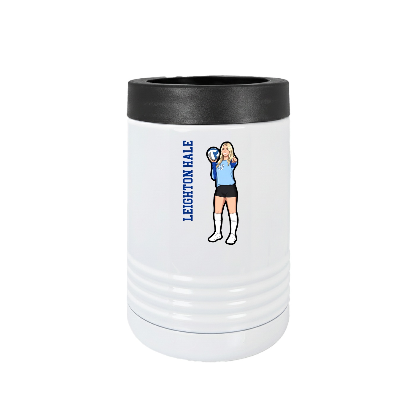 Beverage Holder — Name Vertical in White