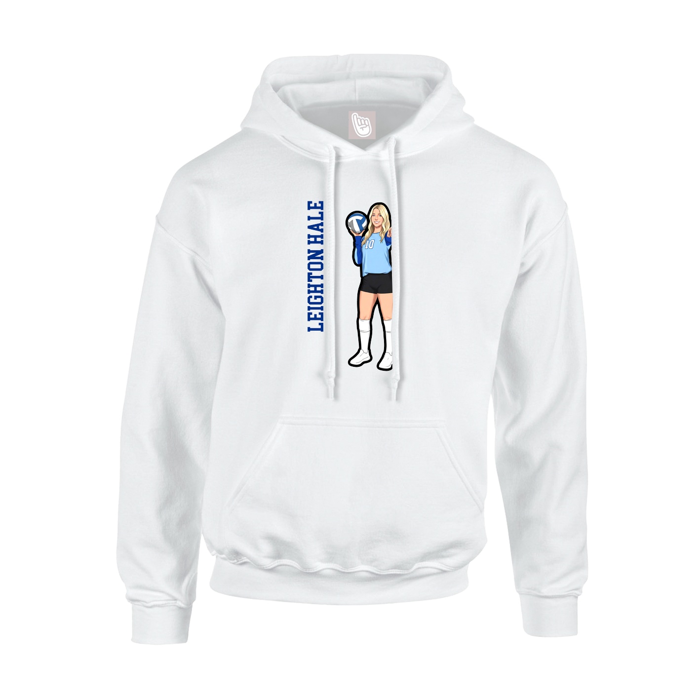 Youth Hoodie — Name Vertical in White