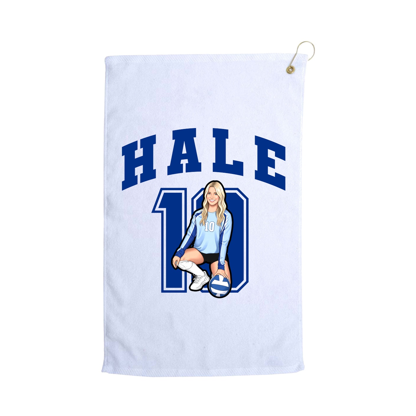 Golf Towel — Number in White