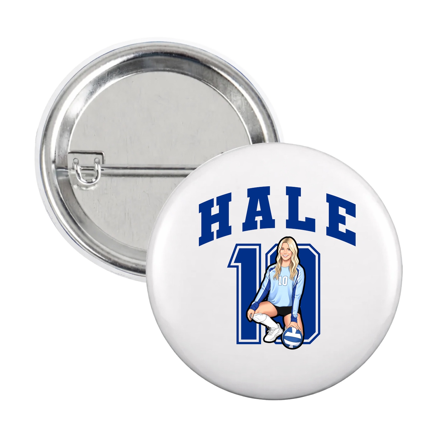 Game Day Button — Number in White