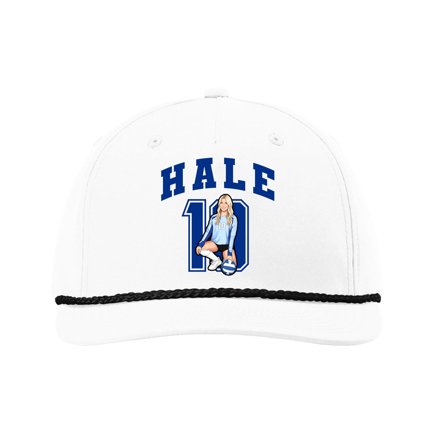 Five-Panel Classic Rope Cap — Number in White