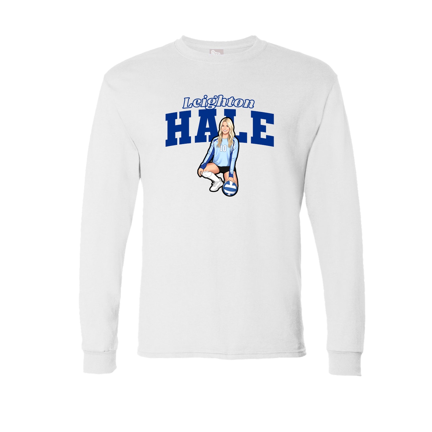 Long Sleeve Tee — Name Arch in White