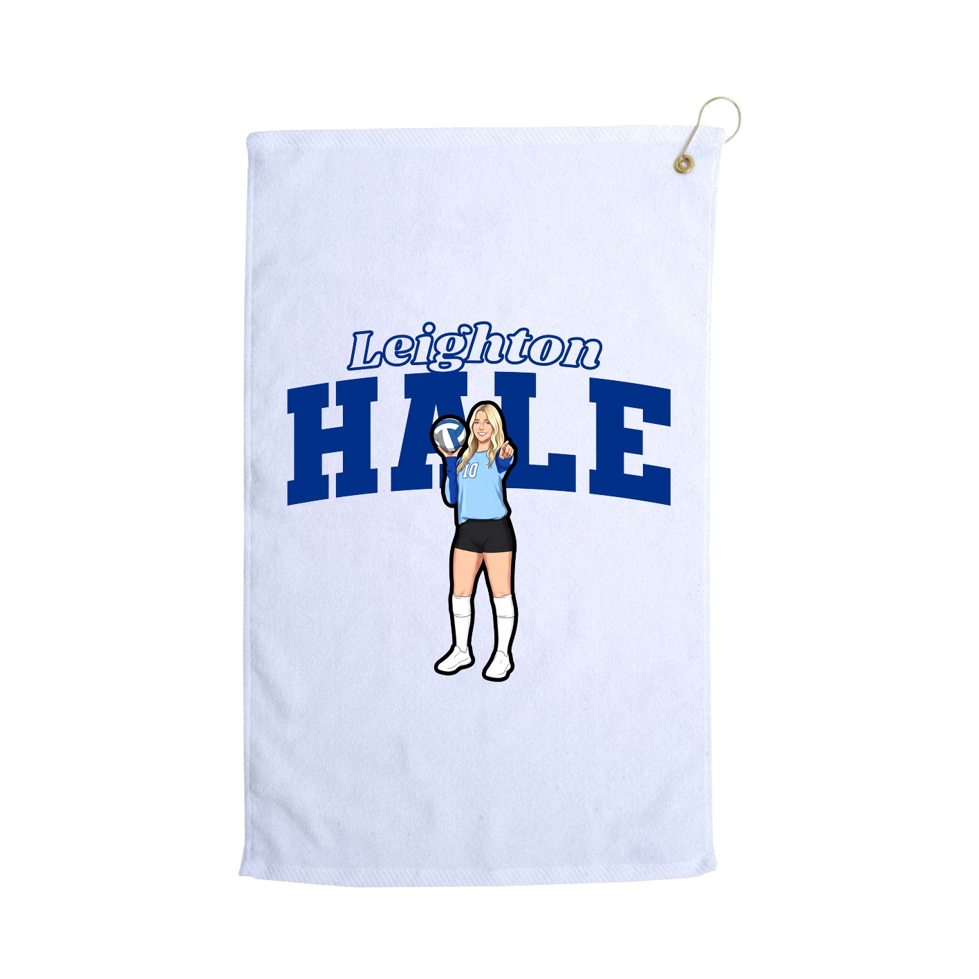 Golf Towel — Name Arch in White