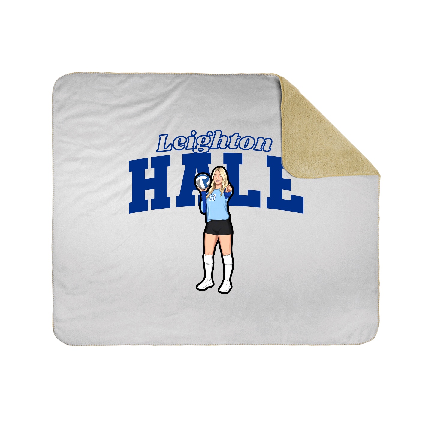 Throw Blanket — Name Arch in White