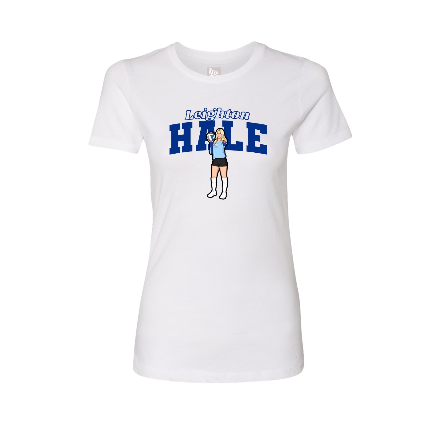 Fitted Women's Tee — Name Arch in White