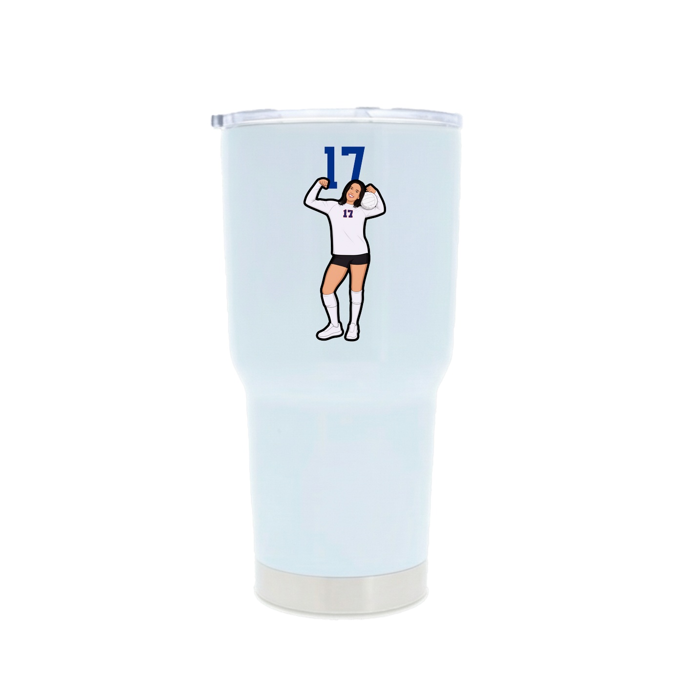 30oz Stainless Steel Tumbler — Number Top in White