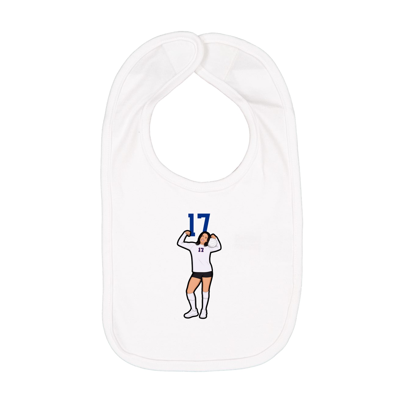 Infant Bib — Number Top in White