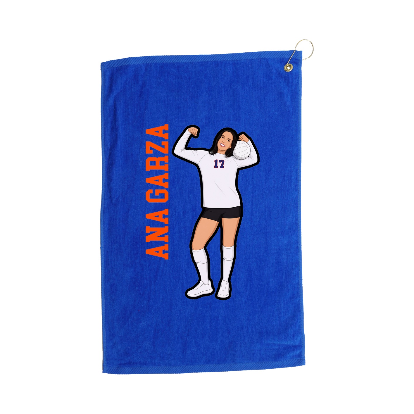 Golf Towel — Name Vertical in Royal
