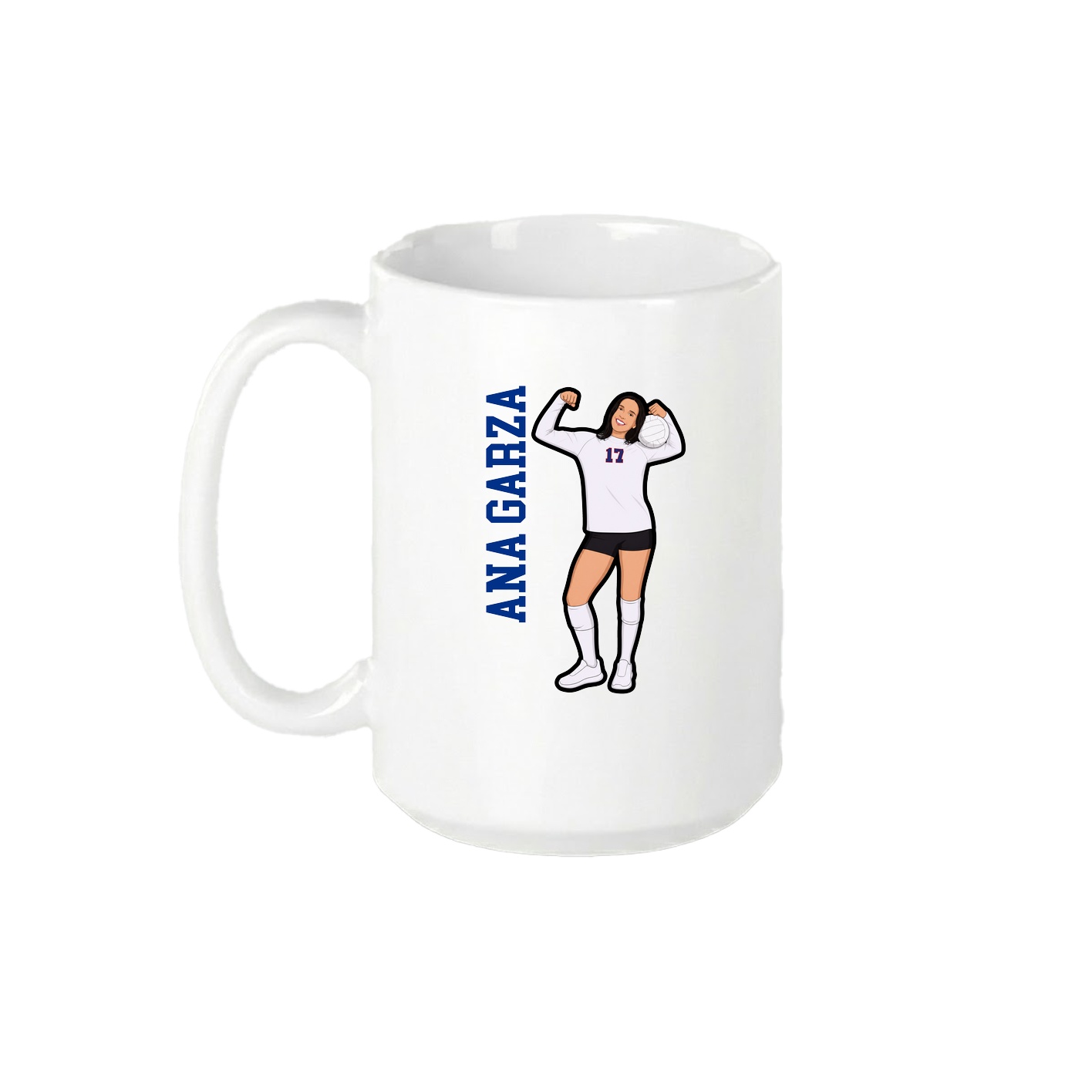 15oz Coffee Mug — Name Vertical in White