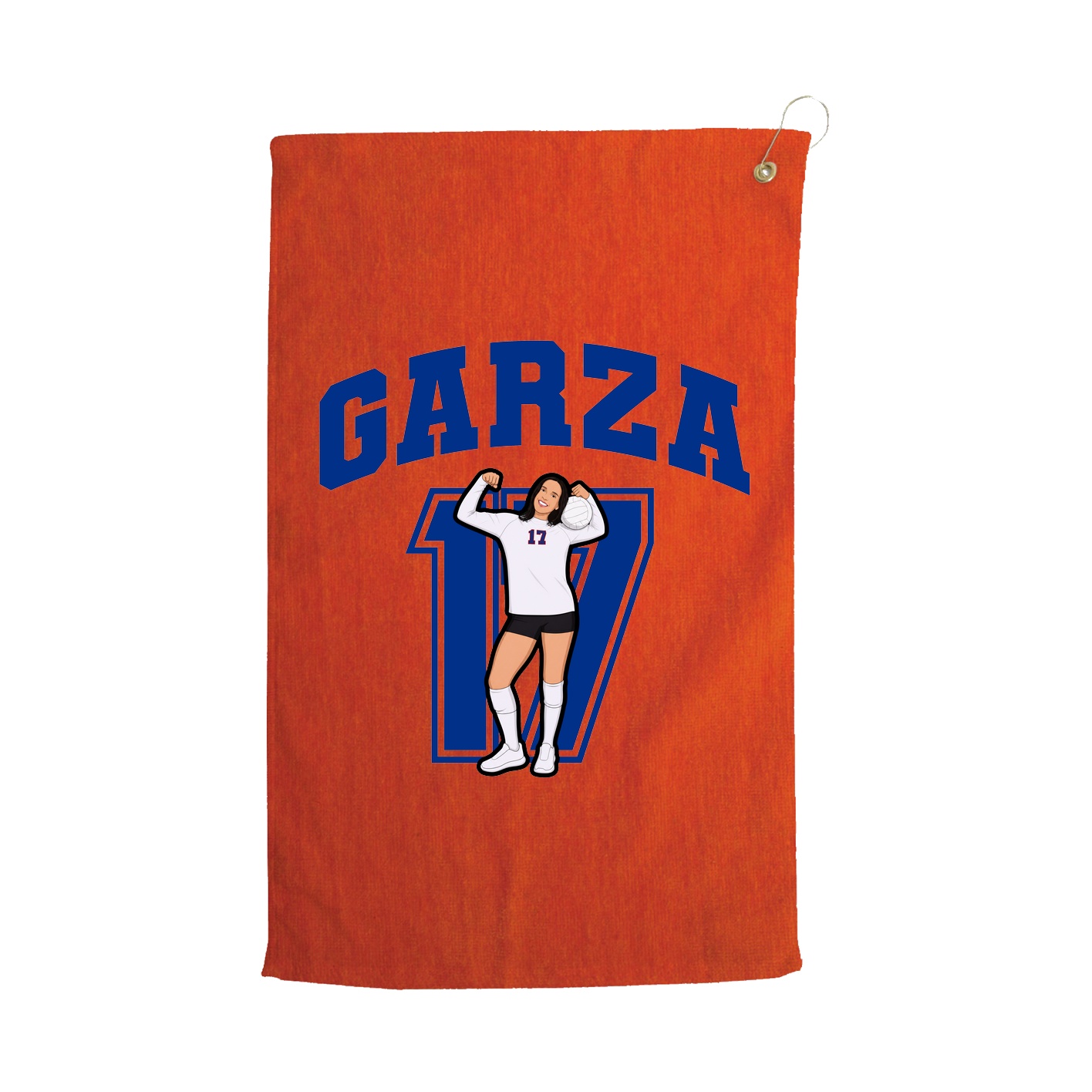 Golf Towel — Number in Orange
