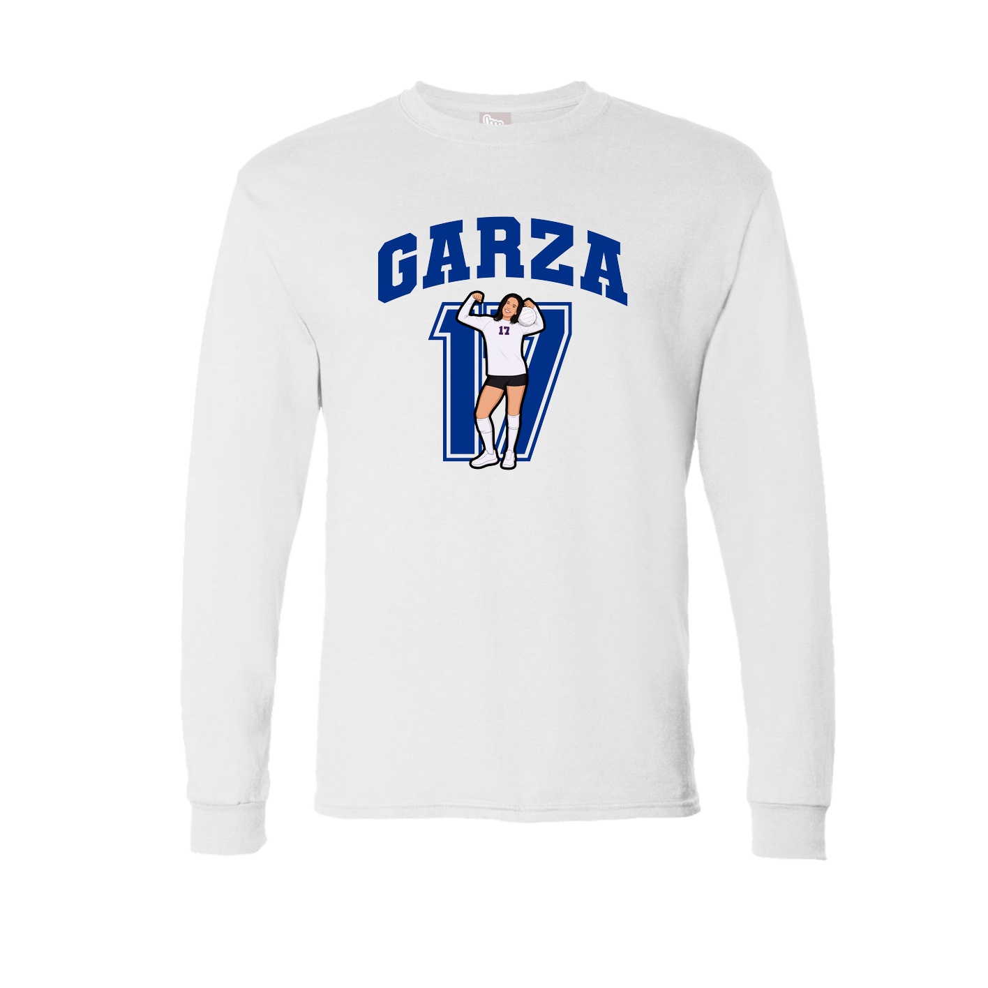 Long Sleeve Tee — Number in White