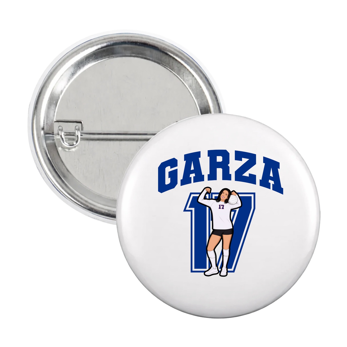 Game Day Button — Number in White
