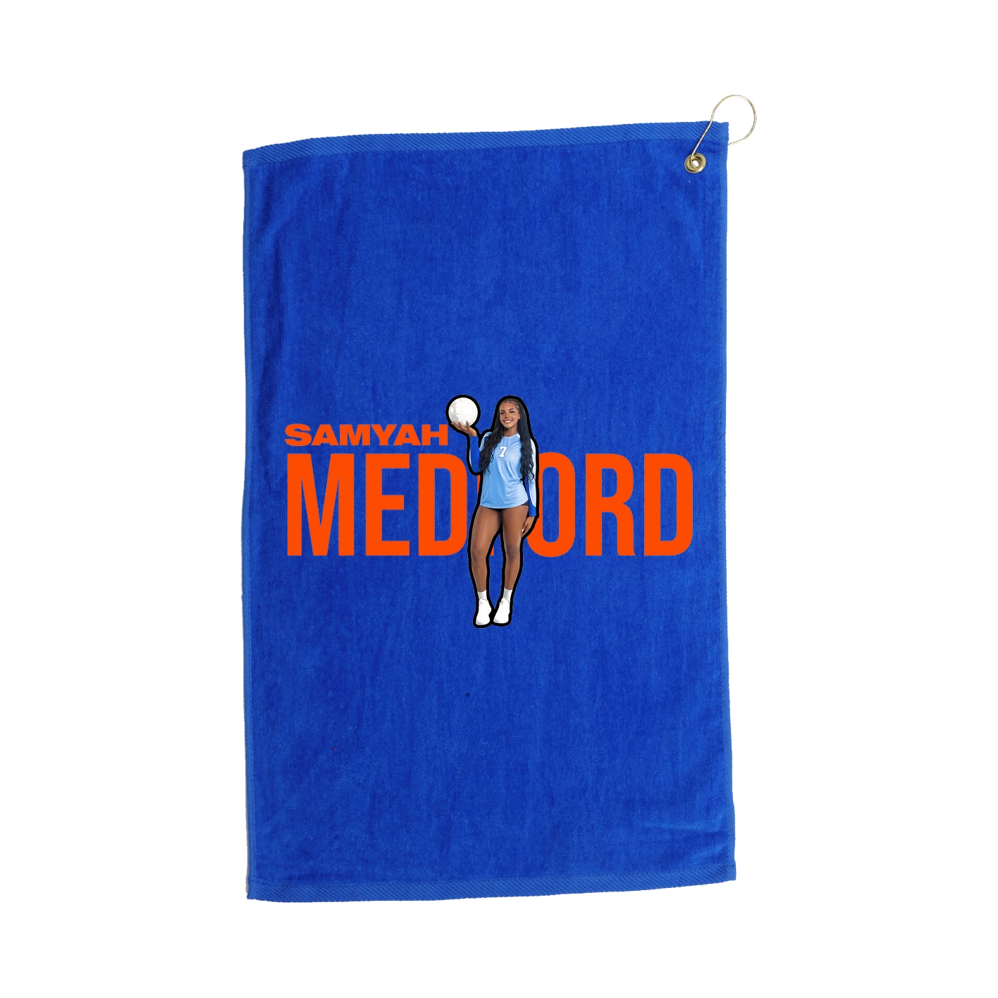 Golf Towel — Player Name in Royal
