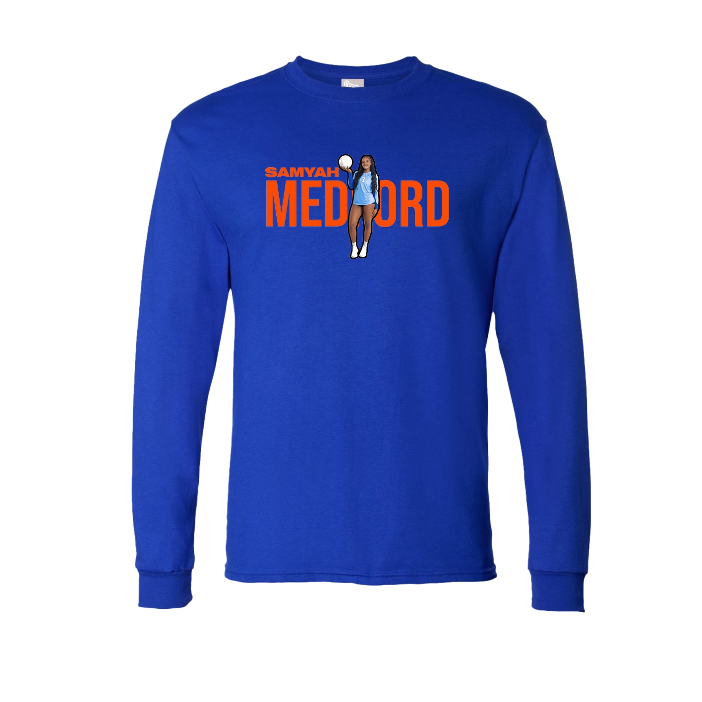 Long Sleeve Tee — Player Name in Royal