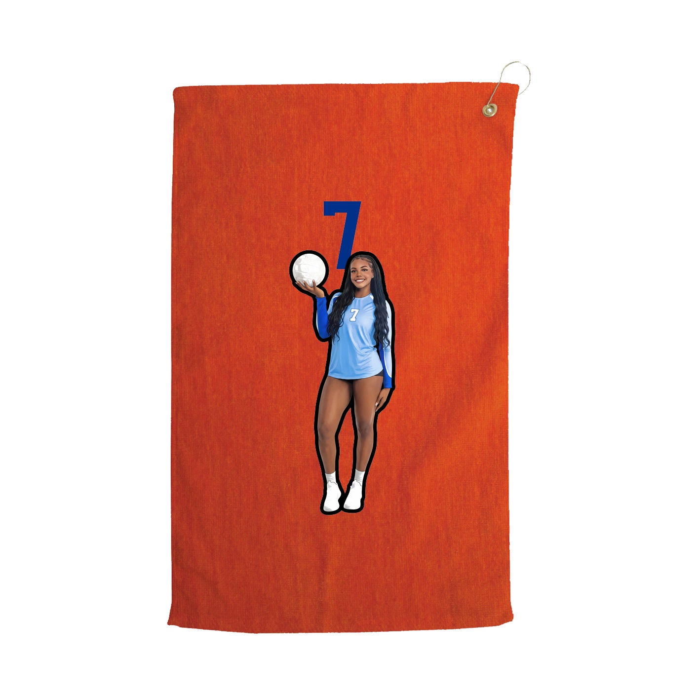 Golf Towel — Number Top in Orange