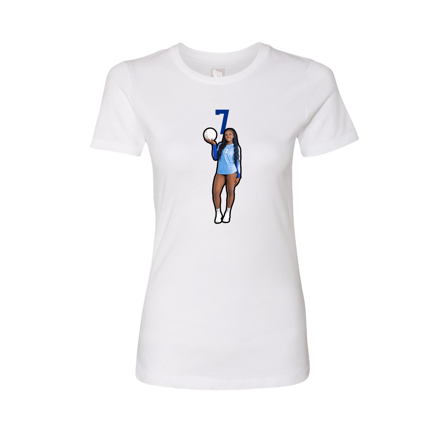 Fitted Women's Tee — Number Top in White
