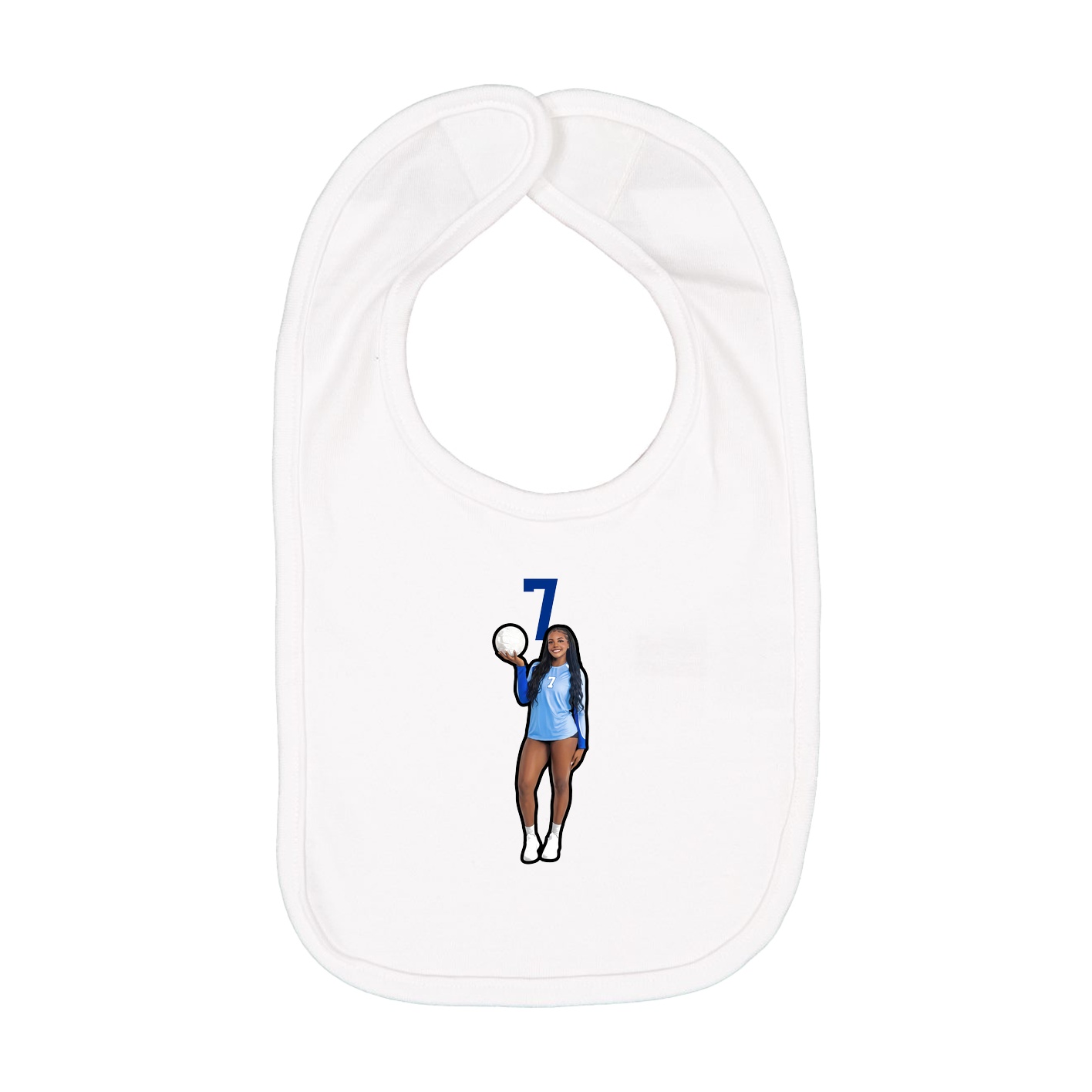 Infant Bib — Number Top in White