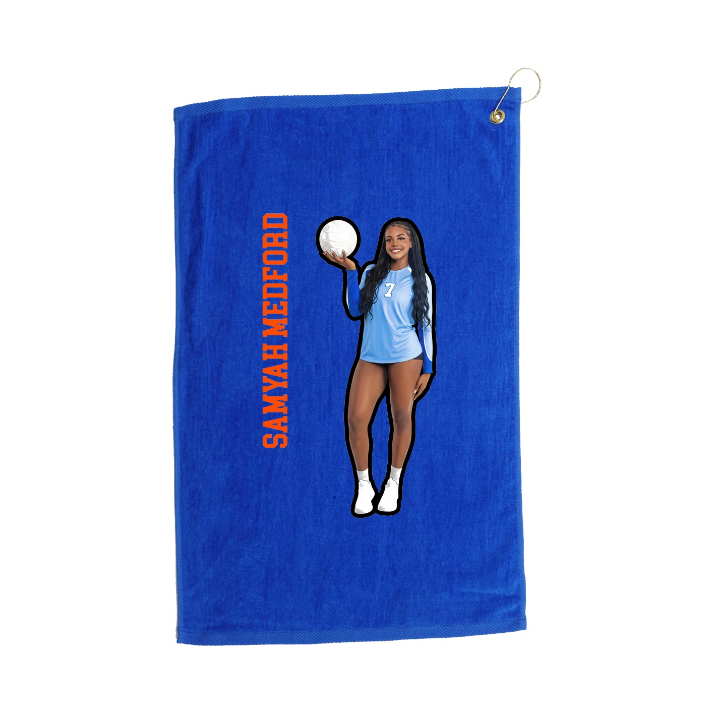 Golf Towel — Name Vertical in Royal