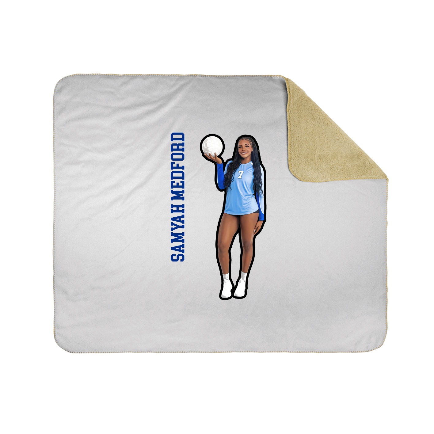 Throw Blanket — Name Vertical in White